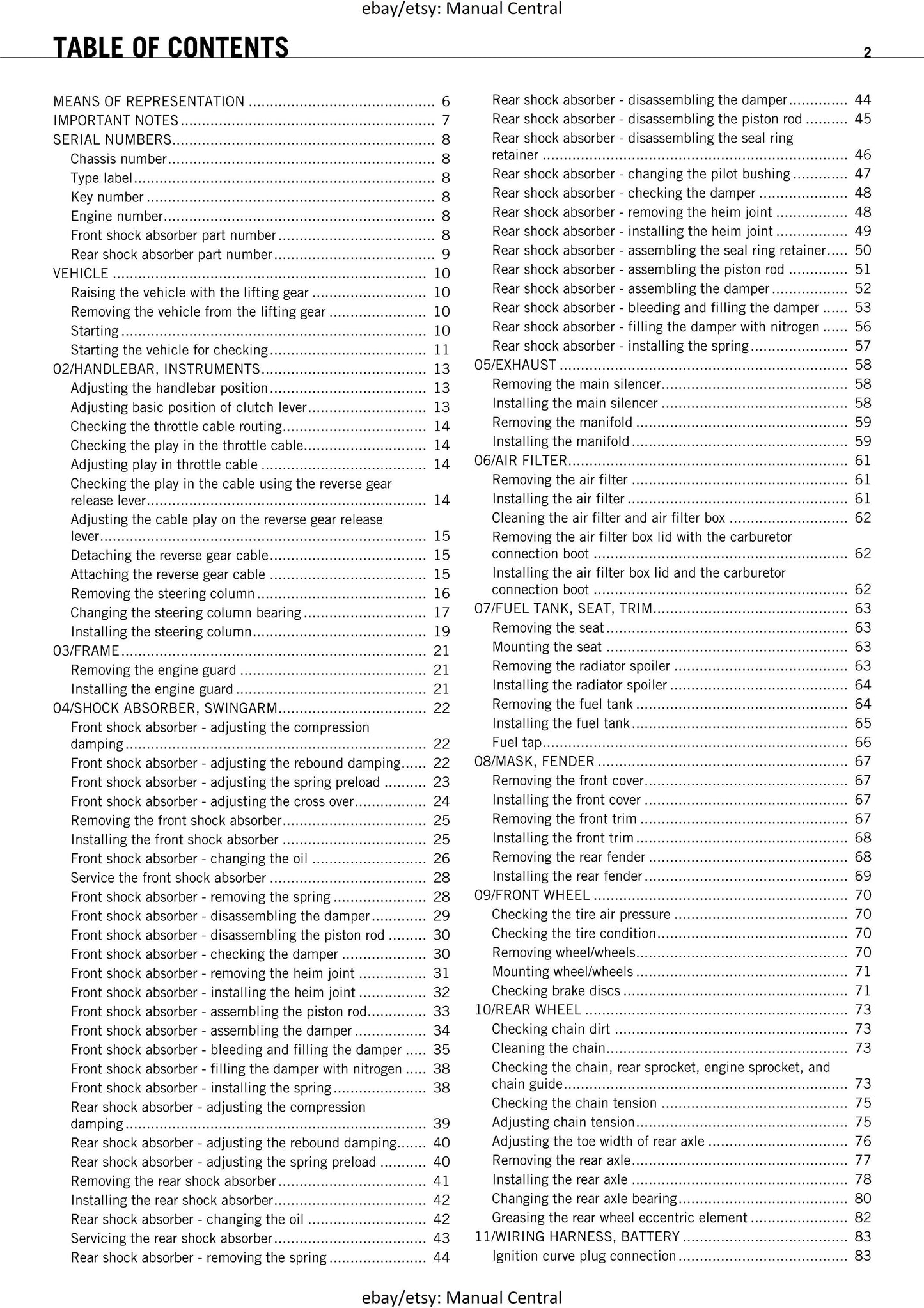 KTM ATV 2010 - 525 Xc Atv Eu - Service Workshop Repair Manual