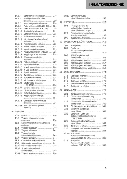 German Language - KTM 2022 - 125 150 SX XC - Reparaturanleitung