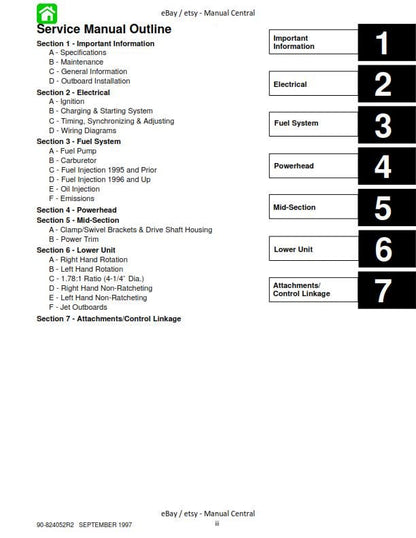 Mercury Outboards -  Service Manual 135 150 175 200 225 - workshop manual