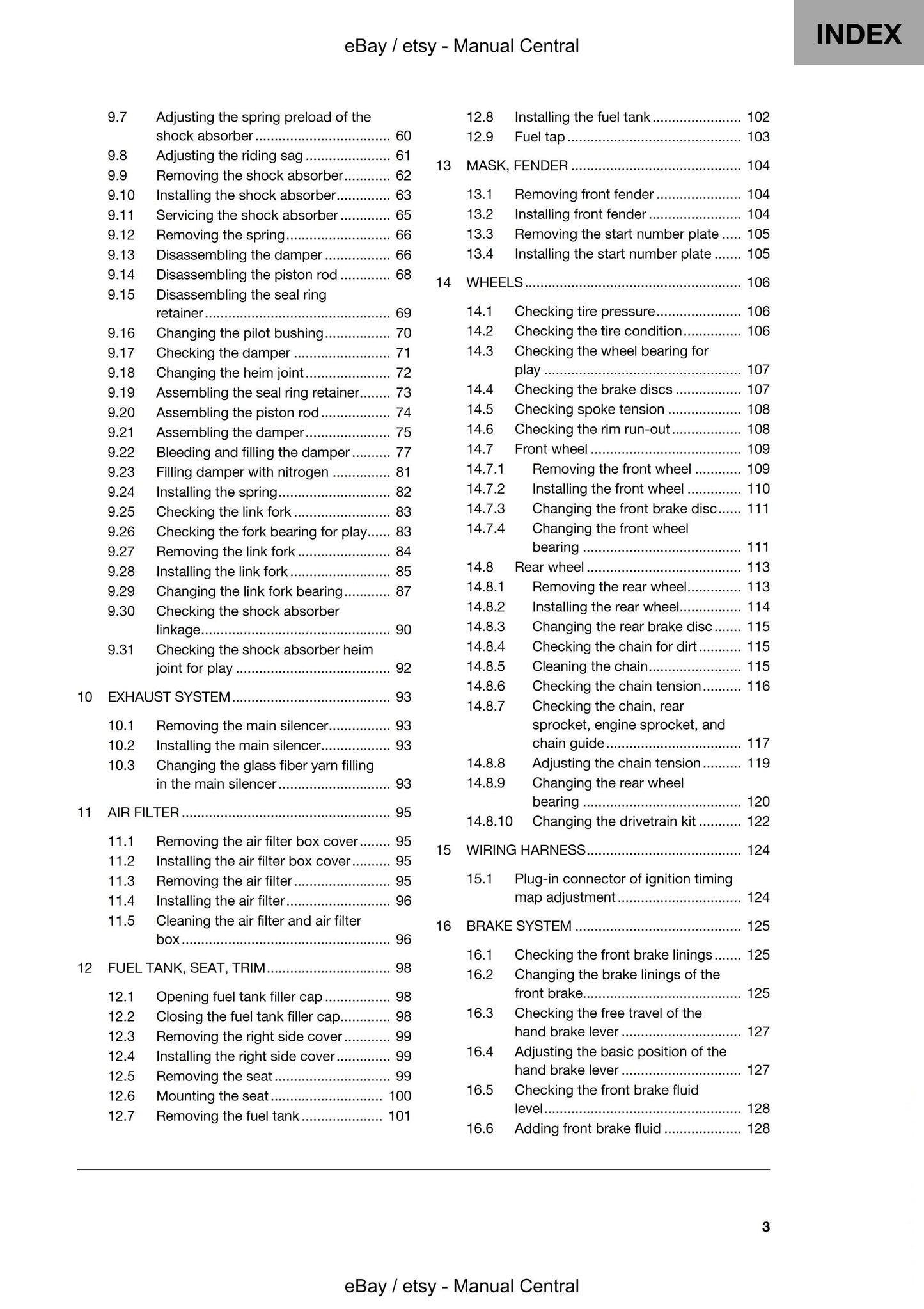 Husqvarna 2022 - TC 125 - Service Workshop Repair Manual