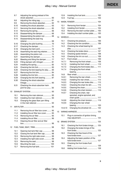 Husqvarna 2022 - TC 125 - Service Workshop Repair Manual