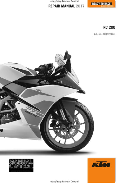 KTM 2017 - RC 200 - Service Workshop Repair Manual