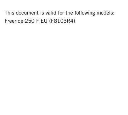 KTM 2018 - Freeride 250 F - Service Workshop Repair Manual
