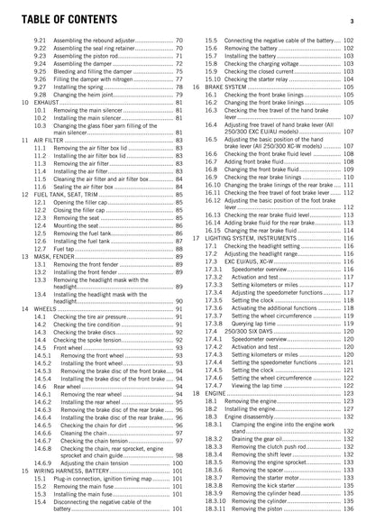 KTM 2014 - 250 300 Exc Six Days Xc-w - Service Workshop Repair Manual