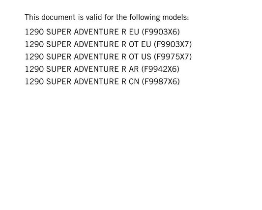 KTM 2024 - 1290 Super Adventure R - Service Workshop Repair Manual