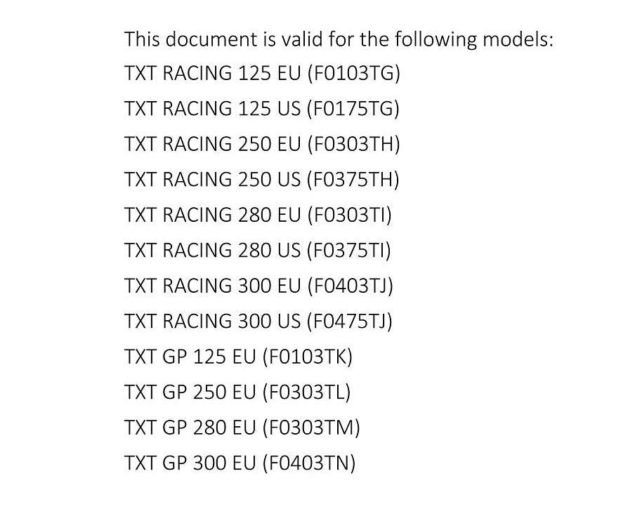 Gasgas 2020 Txt Racing 125 250 280 300, Txt Gp 125 250 280 300 - Workshop Service Repair Manual