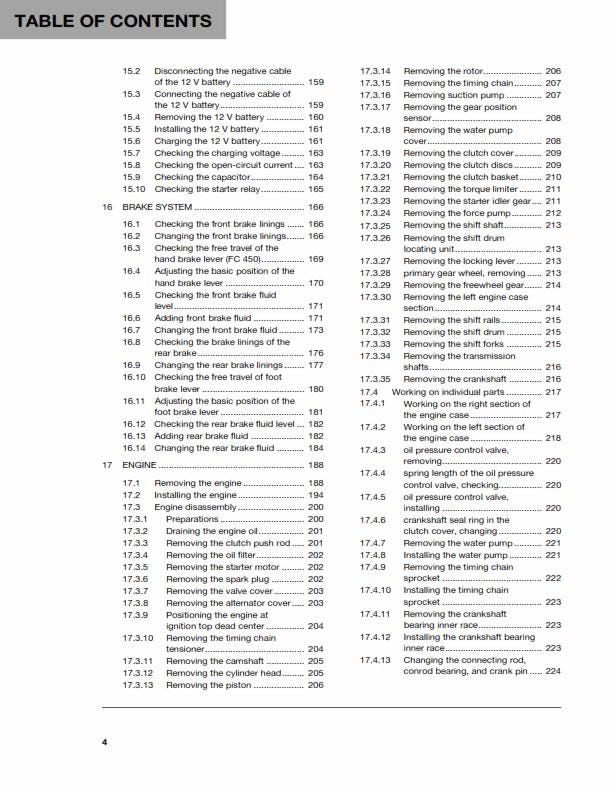 Husqvarna 2019 - FC FX 450 - Workshop Service Repair Manual