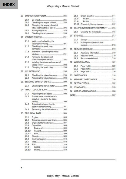 Husqvarna 2021 - FC 250 - Workshop Service Repair Manual