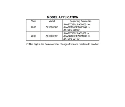 Kawasaki Ninja ZX-10R - 2008 2009 - Workshop Service Repair Manual
