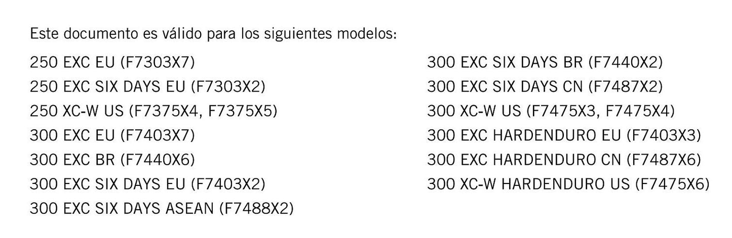 Spanish Language - KTM 2024 - 250 300 Exc Six Days Xc-w Hardenduro - Manual de Reparacion