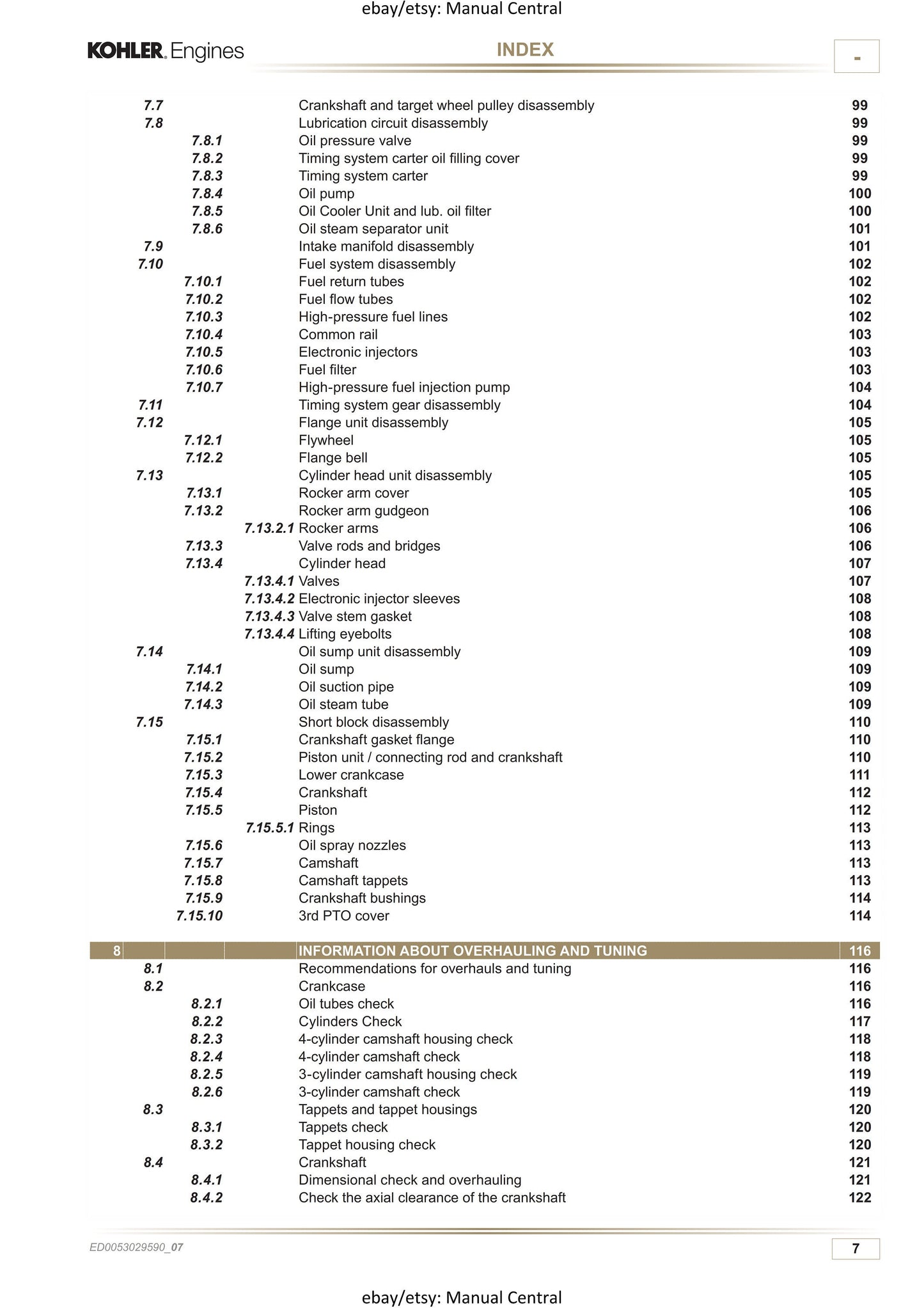 Kohler Diesel - KDI 1903 2504 TCR - Workshop Service Repair Manual