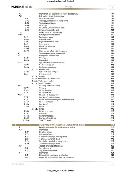 Kohler Diesel - KDI 1903 2504 TCR - Workshop Service Repair Manual