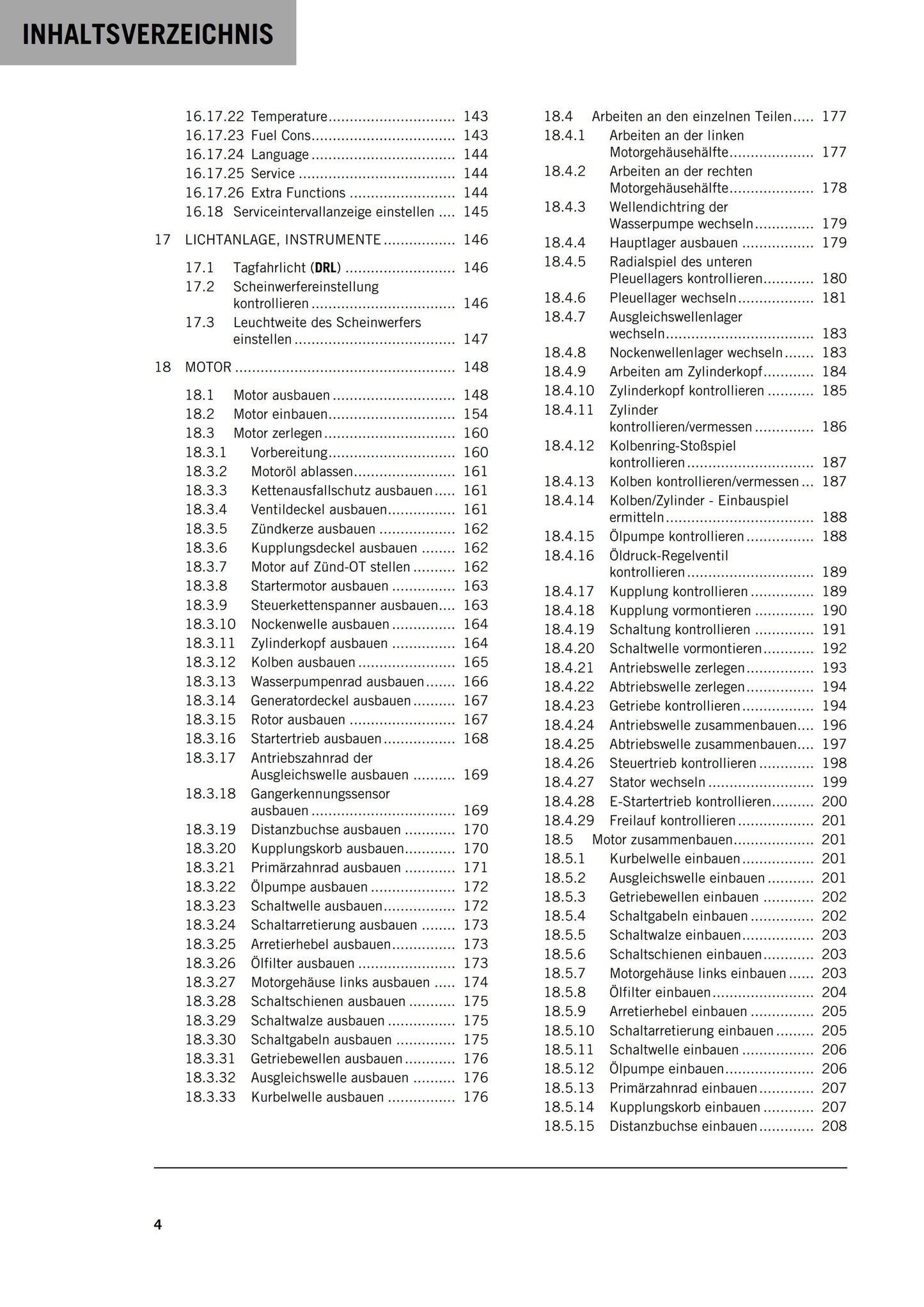 German Language - KTM 2018 - 125 DUKE - Reparaturanleitung - Service Workshop Repair Manual