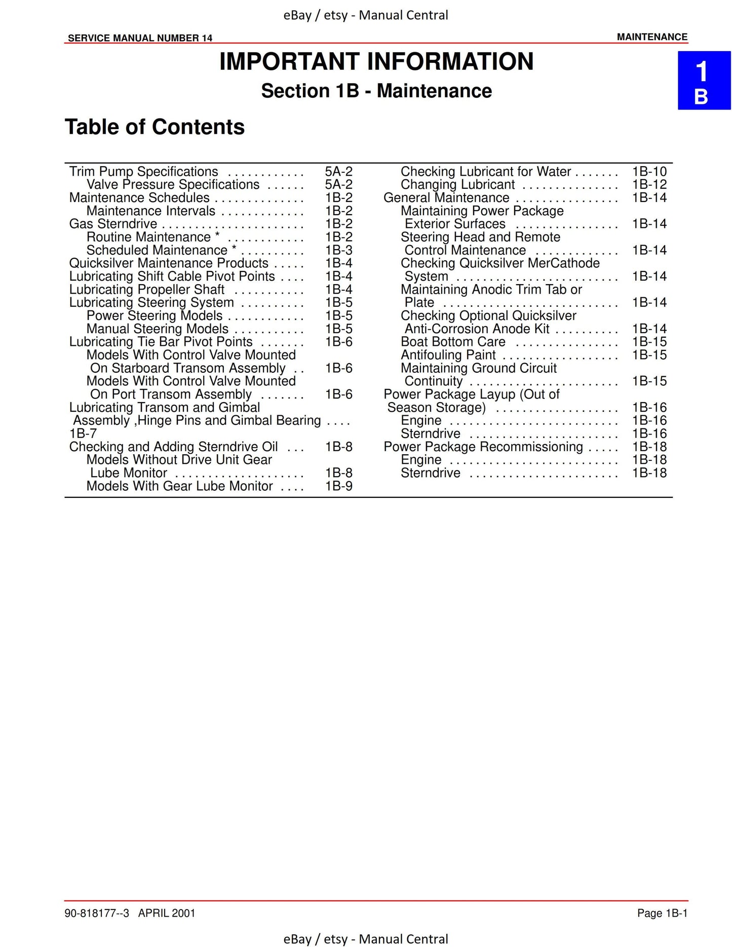 Mercury Mercruiser Service Manual 14 - Sterndrive Units Alpha One Generation II
