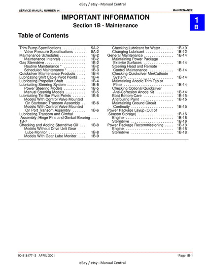 Mercury Mercruiser Service Manual 14 - Sterndrive Units Alpha One Generation II