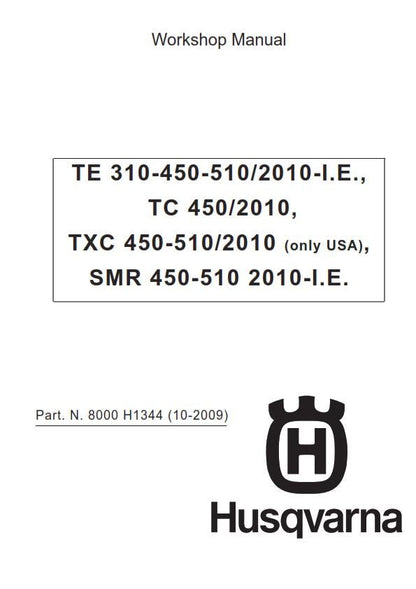 Husqvarna 2010 - TC TE TXC Smr 310 450 510 - Service Workshop Repair Manual