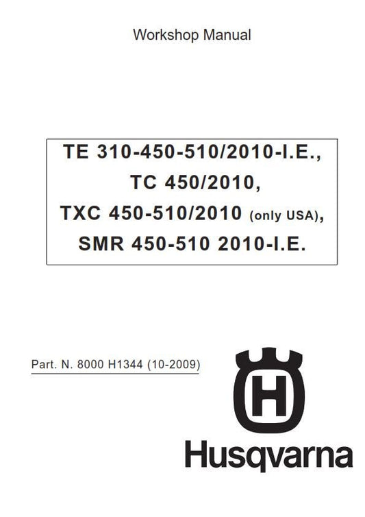 Husqvarna 2010 - TC TE TXC Smr 310 450 510 - Service Workshop Repair Manual