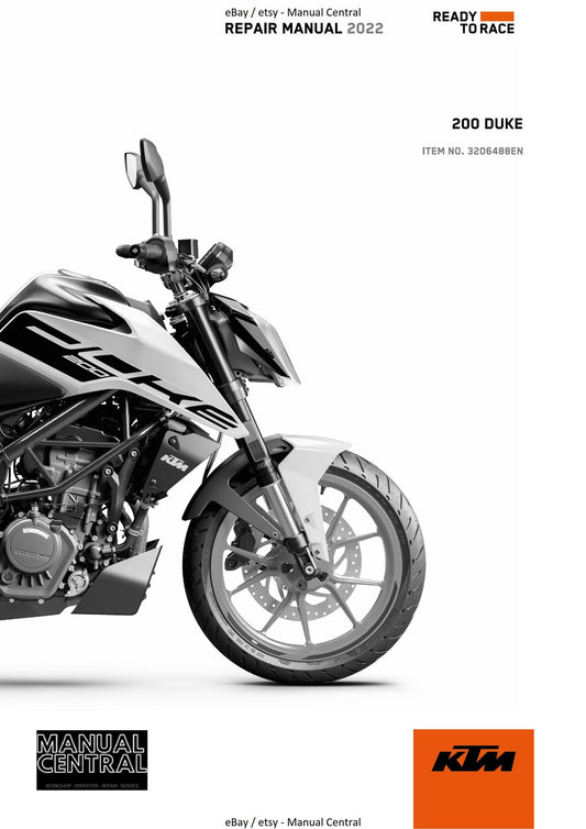 KTM 2022 - 200 Duke - Service Workshop Repair Manual