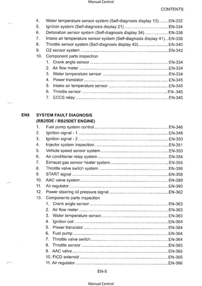 Nissan R33 Engines - RB20E RB25DE RB25DET RB26DETT - Workshop Service Repair Manual