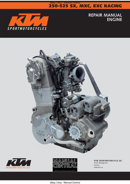 KTM 2000 2001 2002 2003 -  250/400/520 Mxc Exc Racing - Workshop Service Repair Manual