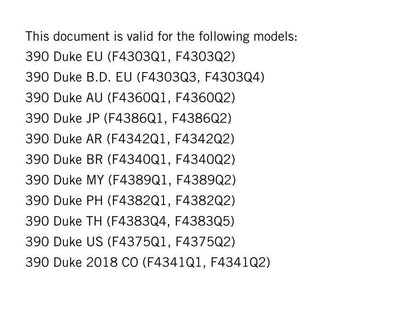KTM 2017 - 390 Duke - Service Workshop Repair Manual