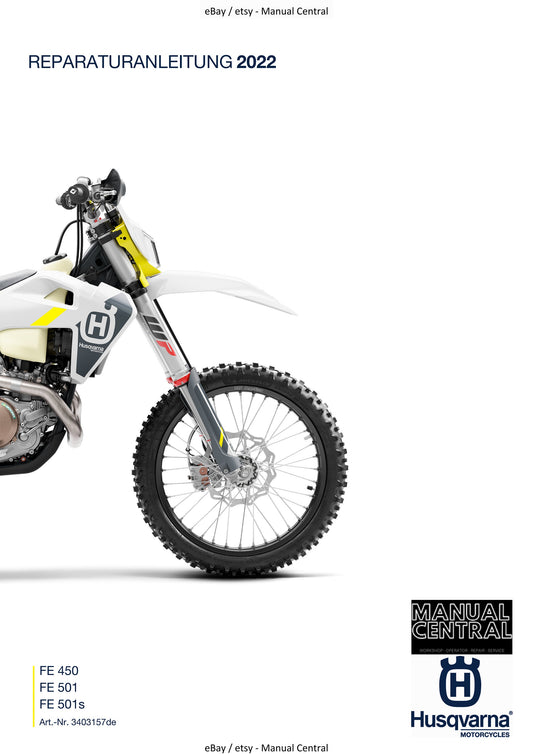 German Language - Husqvarna 2022 - FE 450 501 501s - Reparaturanleitung