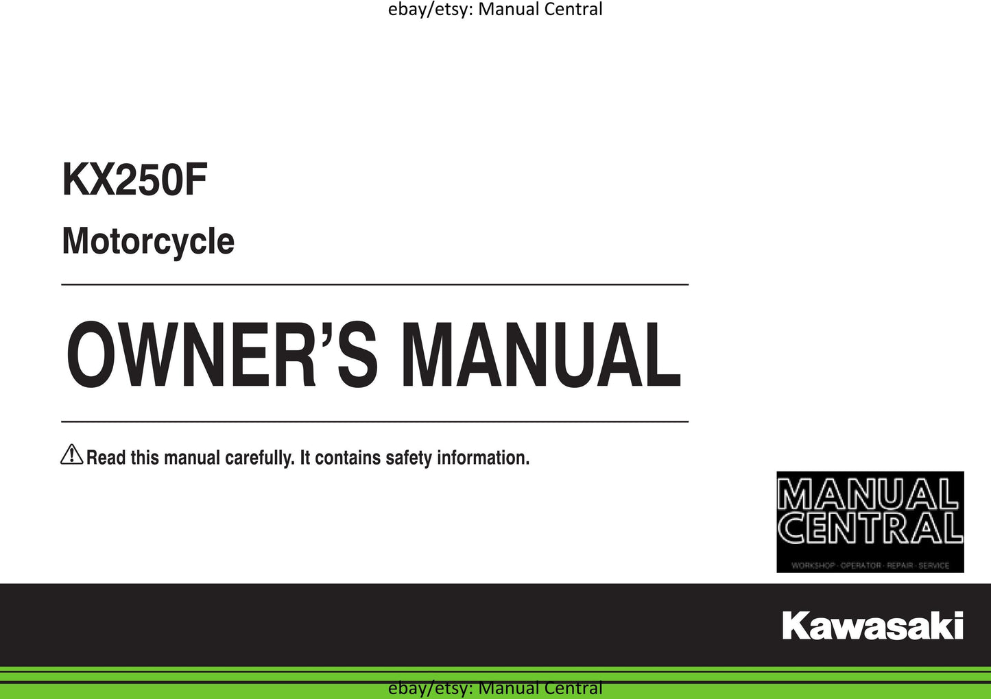 Kawasaki 2018 - KX250F - Owners Manual