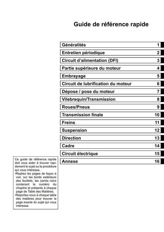 French Language Kawasaki W800 - 2011 - Motocyclette Manuel d'atelier -Workshop Service Repair Manual