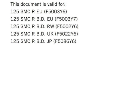 2025 KTM 125 SMC R - Workshop Service Repair