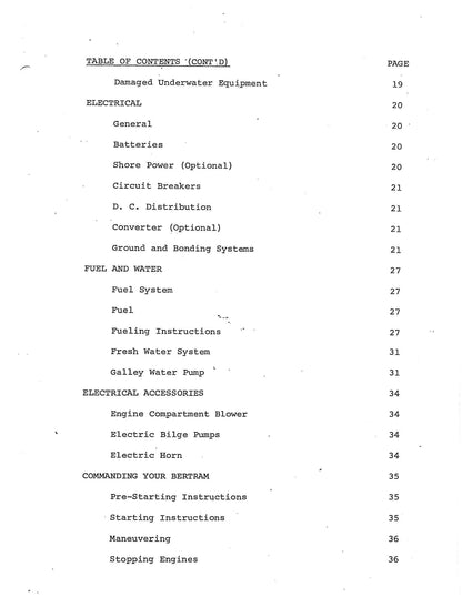 Bertram 31  - Owners Manual