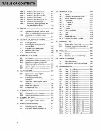 Husqvarna 2016 - FE 450 501 S - Service Workshop Repair Manual