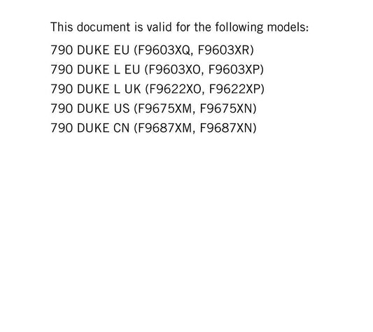 KTM 2024 - 790 Duke- Service Workshop Repair Manual