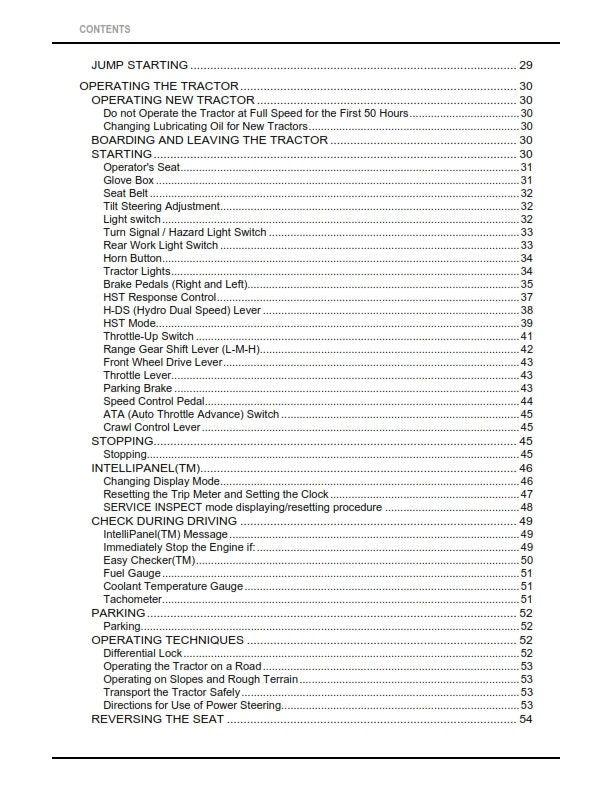 Kubota Tractor - L47TL M62TL - Operator Manual