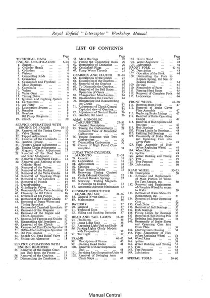 1962 to 1966 Royal Enfield 736 Interceptor Workshop Service Repair Manual