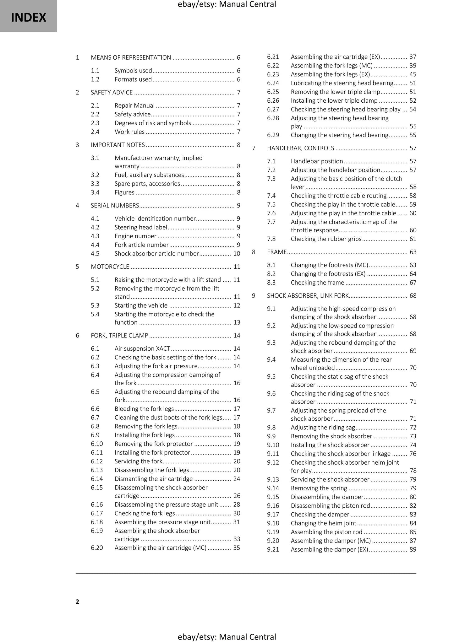 GasGas 2022 - EX MC 250F- Service Workshop Repair Manual
