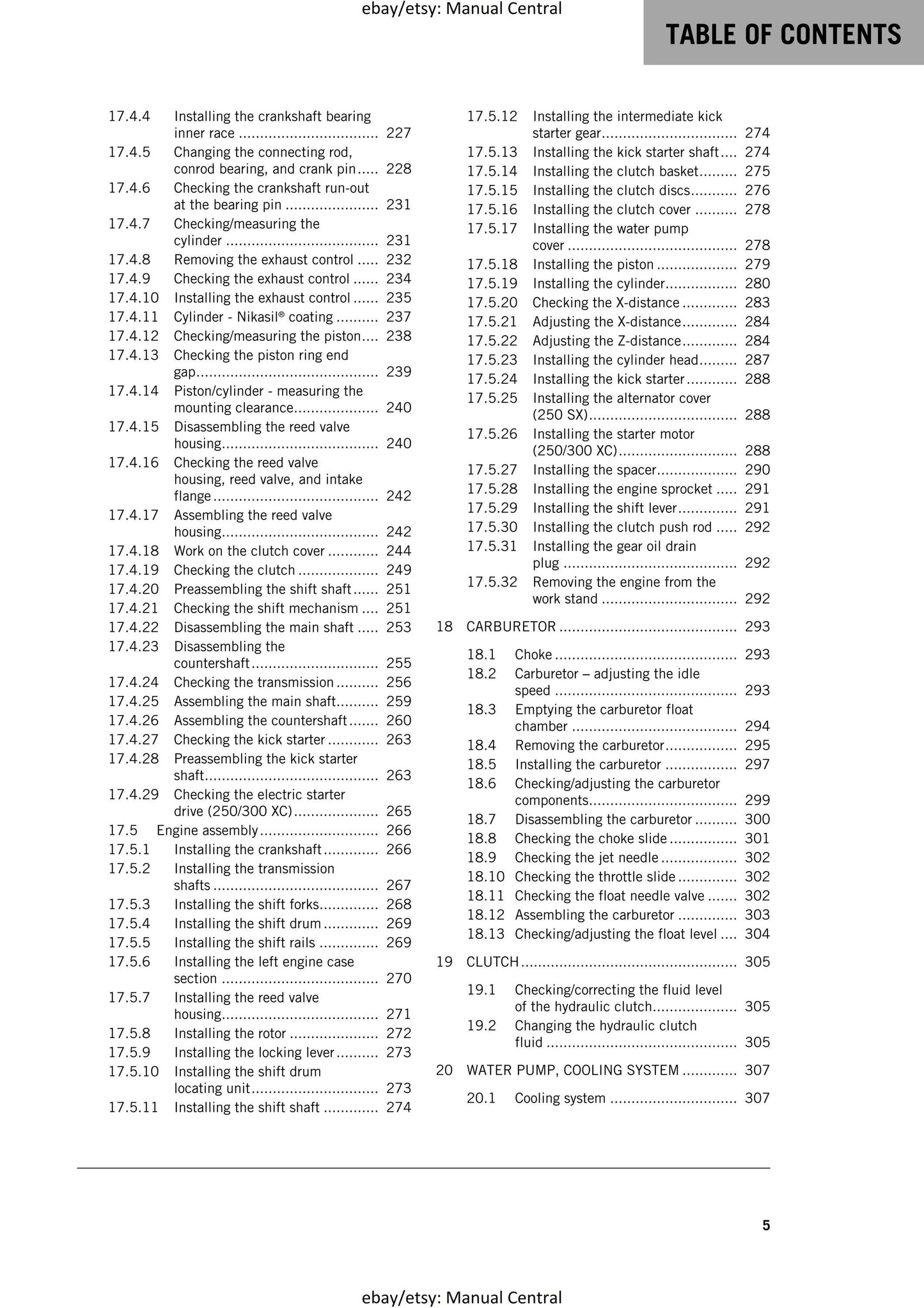 KTM 2016 - 250 300 SX XC- Service Workshop Repair Manual