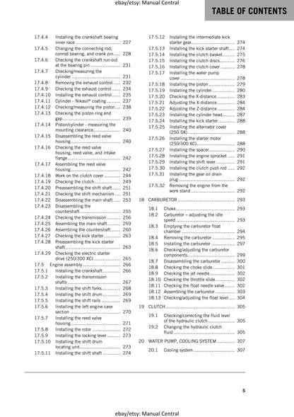 KTM 2016 - 250 300 SX XC- Service Workshop Repair Manual