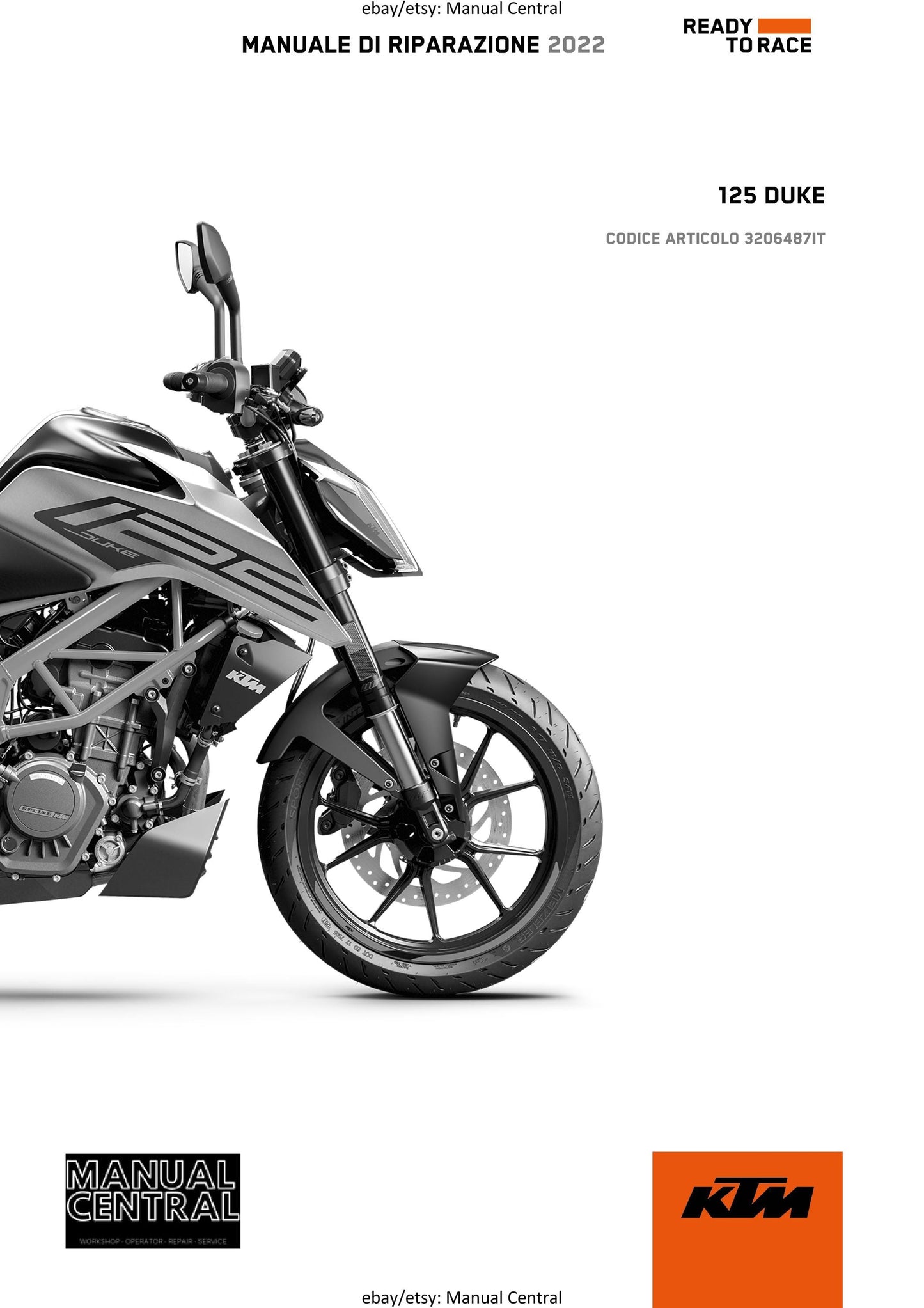 Italian Language - 2022 KTM 125 DUKE - Manuale Di Riparazione - Workshop Service Repair Manual