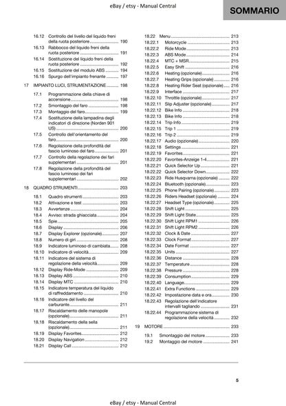Italian Language - 2022 Husqvarna Norden 901 - Manuale Di Riparazione