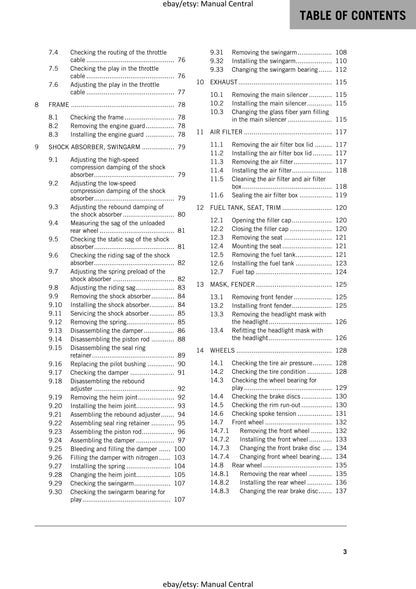 KTM 2016 - 125 200 EXC XC-W - Service Workshop Repair Manual