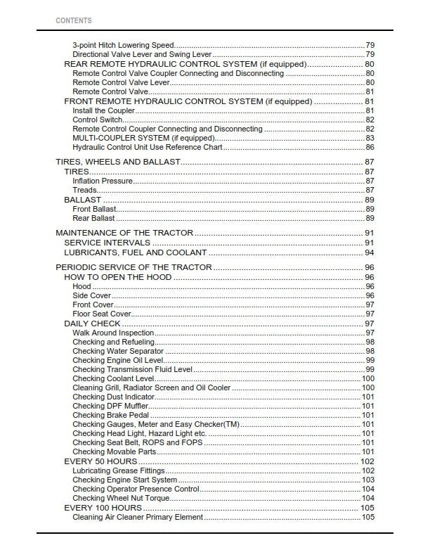 Kubota Tractor - L47TL M62TL - Operator Manual