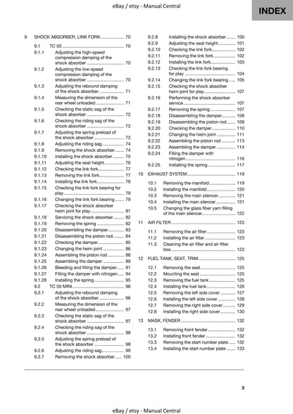 Husqvarna 2023 - TC 50 MINI - Service Workshop Repair Manual