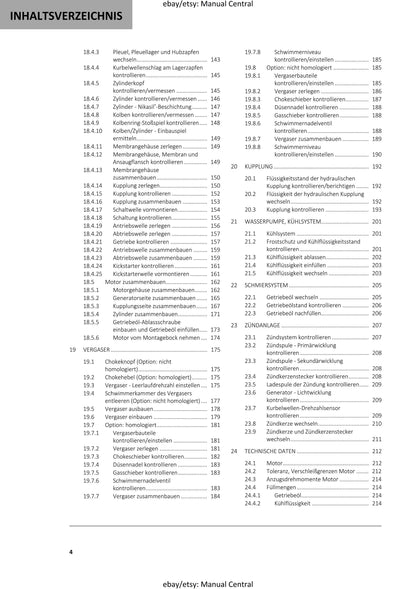 German Language - Gasgas 2020 Txt Racing 125 250 280 300, Txt Gp 125 250 280 300 - Reparaturanleitung