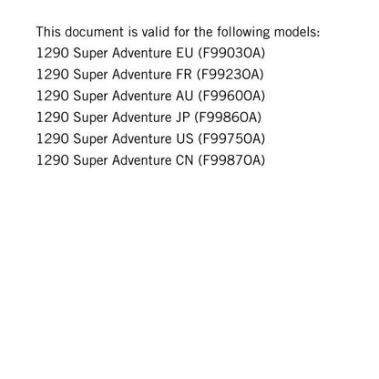 KTM 2015 - 1290 Super Adventure - Service Workshop Repair Manual
