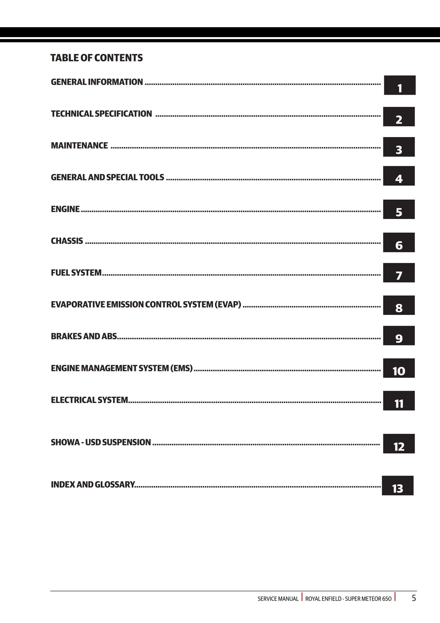 Royal Enfield - Super Meteor 650 Euro V - Workshop Service Repair Manual - 2022 Edition