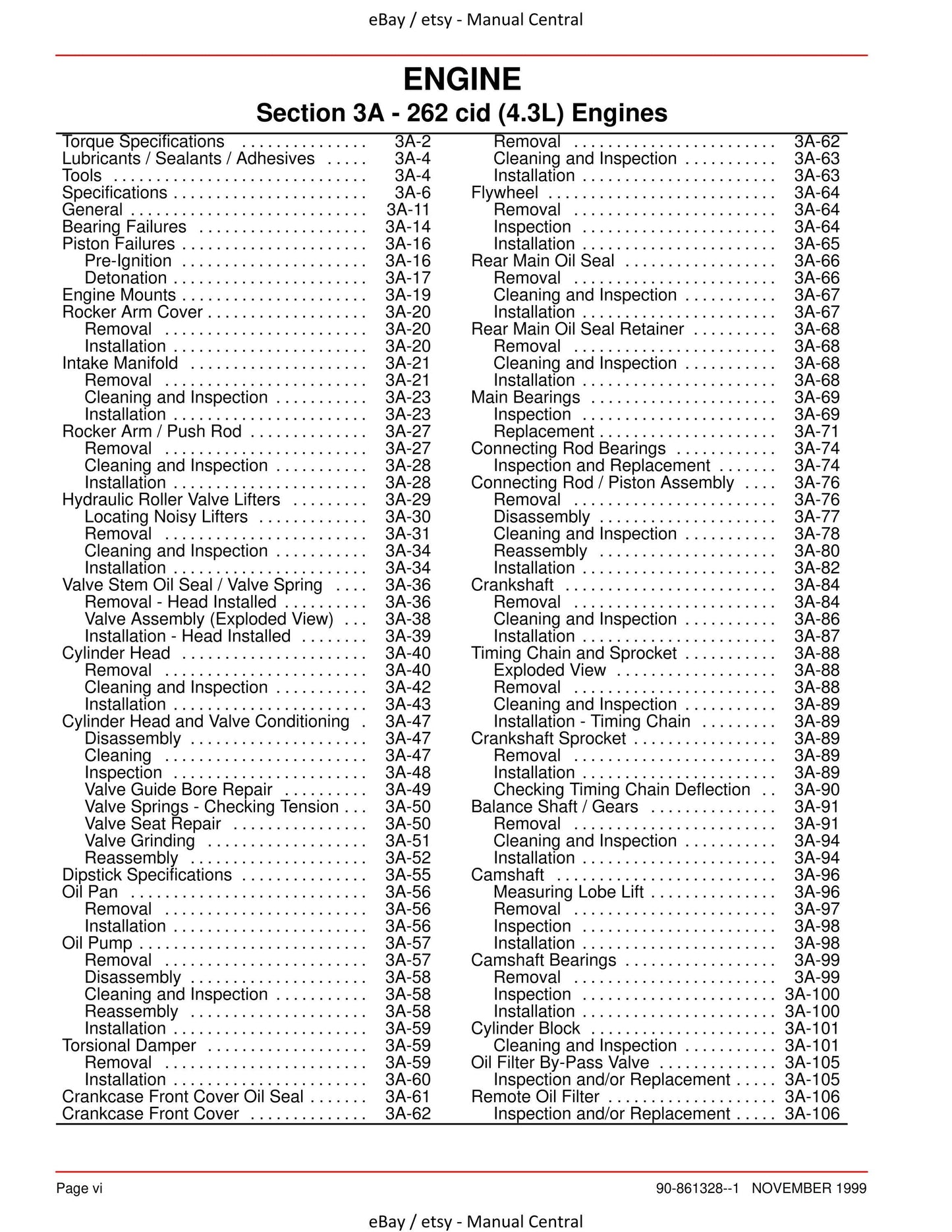Mercury Mercruiser Service Manual 25 - Marine Engines GM V-6 262 CID 4.3L