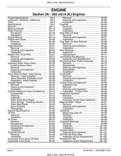 Mercury Mercruiser Service Manual 25 - Marine Engines GM V-6 262 CID 4.3L