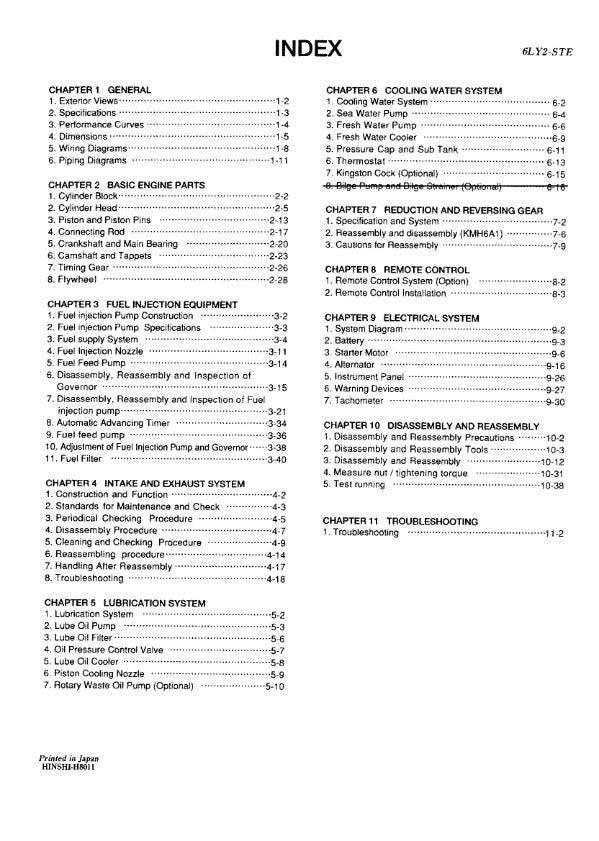 Yanmar Marine Diesel Engine - 6LY2 6LY2A 6LYA STE STP Service Workshop Repair Manual