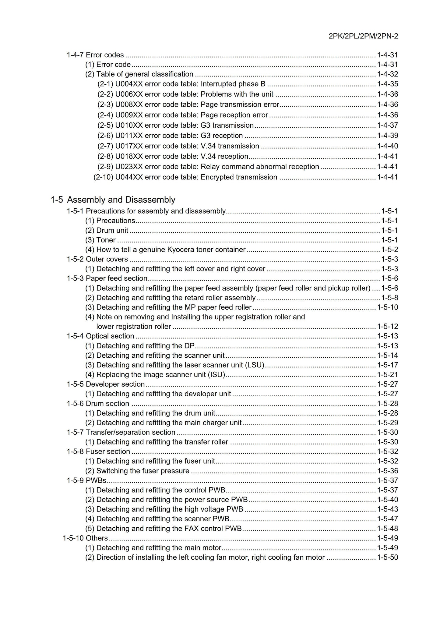 Kyocera Ecosys M2030dn/PN M2030dn M2530dn M2035dn M2535dn - Service Workshop Repair Manual - Apr 2014