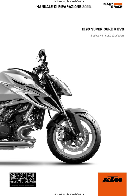 Italian Language - 2023 KTM - 1290 Super Duke R Evo - Manuale Di Riparazione